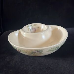 Pfaltzgraff Jamberry 10” Stoneware Dish one-piece chip and dip server Vintage